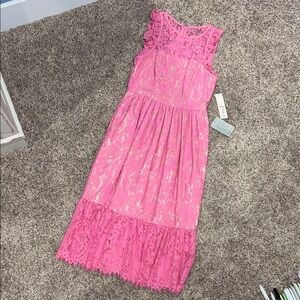 Eliza J Pink Lace midi dress from Nordstrom
